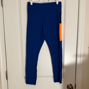 ZYIA Blue Leggings with Orange Accent